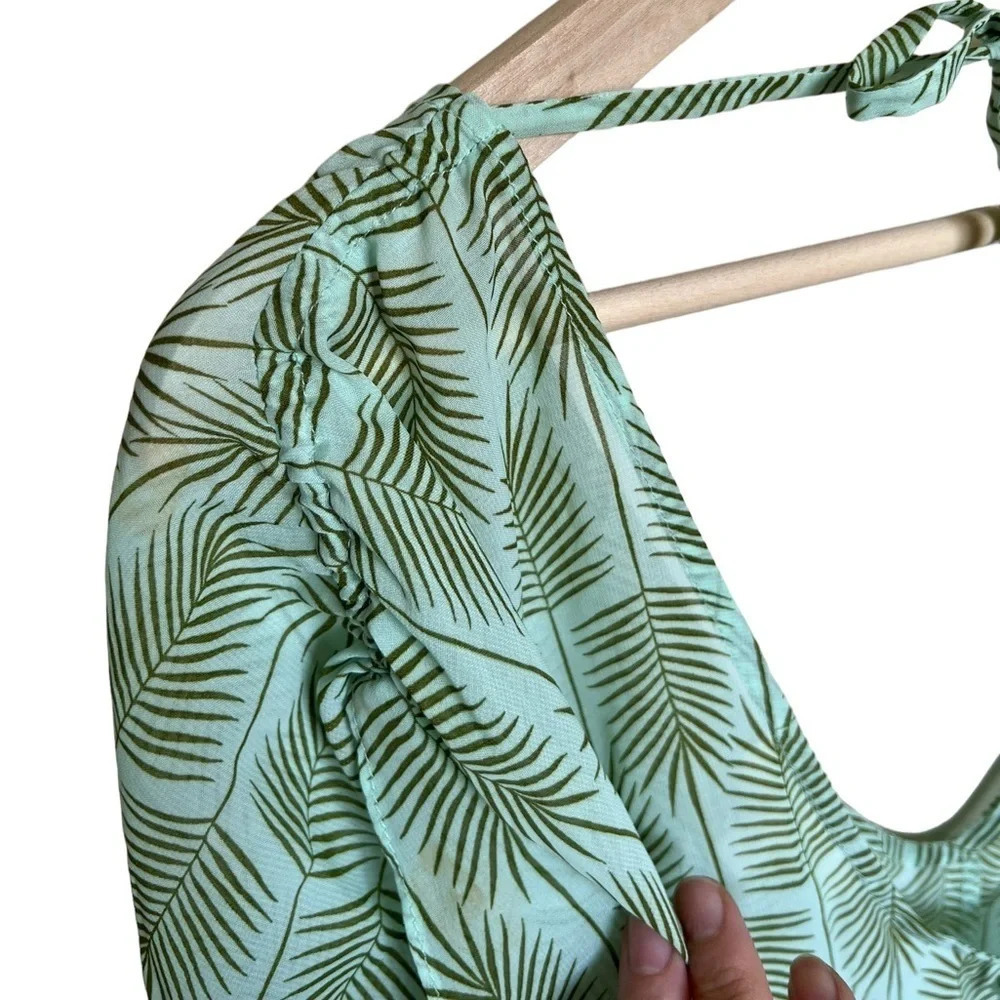Francesca’s • Palm Leaf Sheer Romper - Picture 5 of 8
